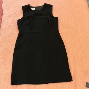 Talbots size 12 petites Classic Black sheath Midi lined Dress